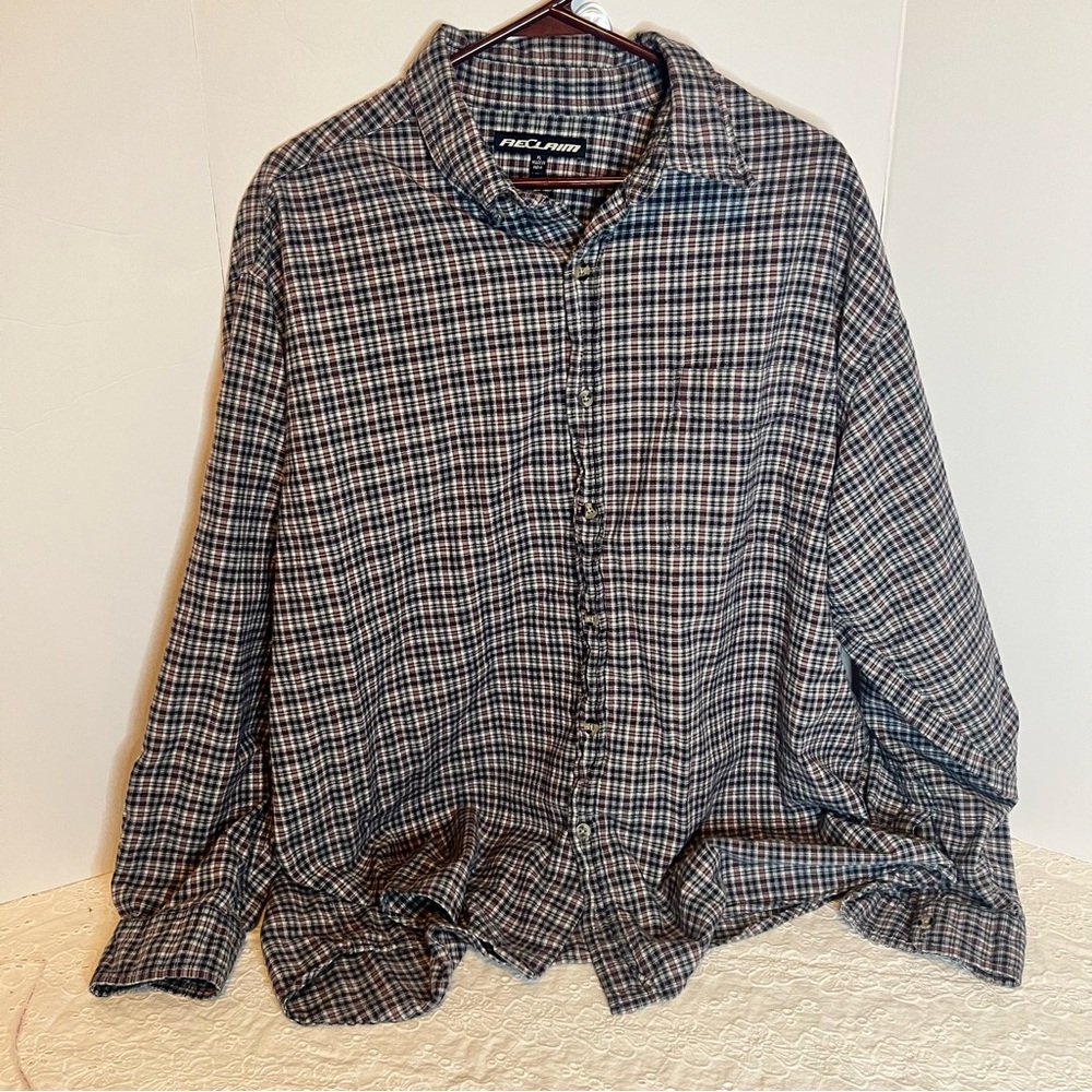 Reclaim Blue Dress Shirt with Long Sleeves and Standard Collar